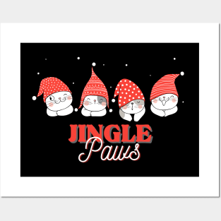 Jingle Paws Cats Christmas Squad Celebration Posters and Art